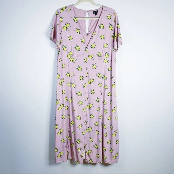 Torrid - Lemon Print Midi Dress - Picture 4 of 8